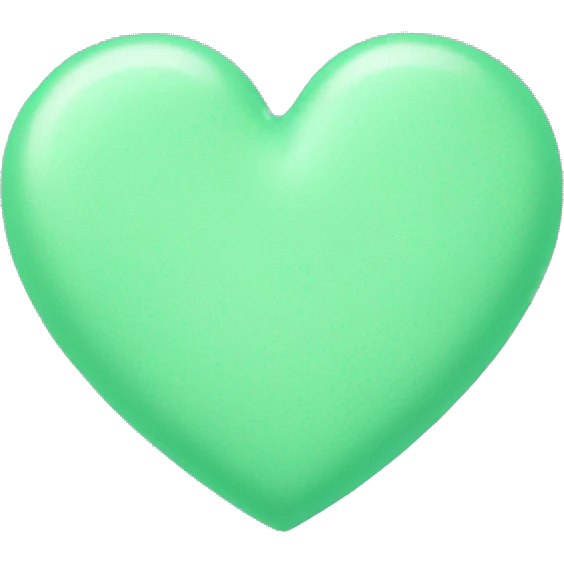 Mint green heart emoji