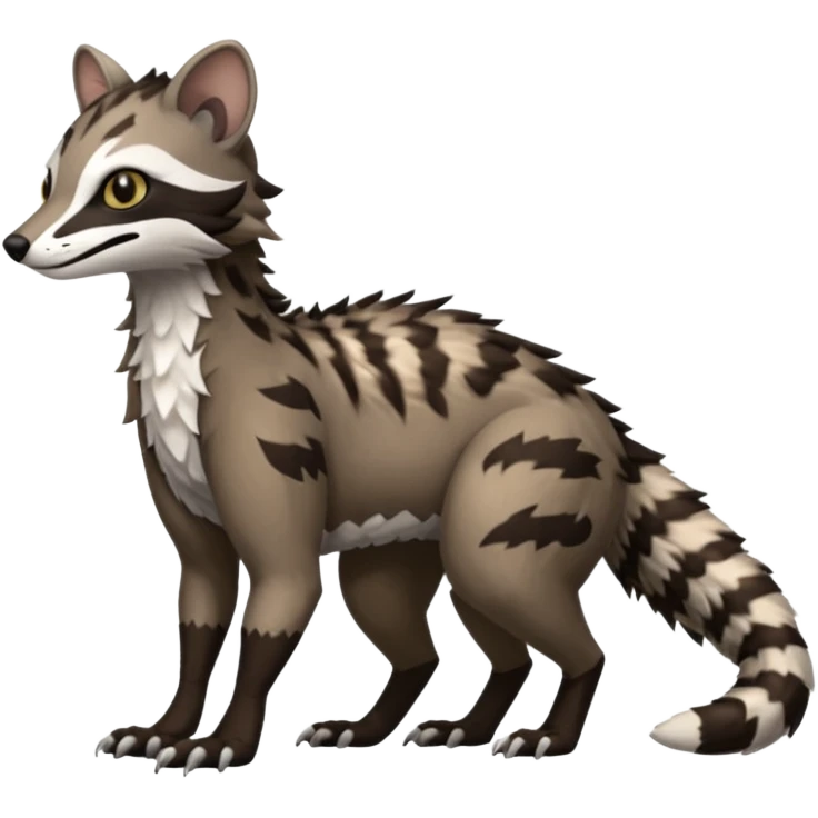 Vernid-Sergal-Trico-Civet-fusion-hybrid-animal-creature, full body emoji