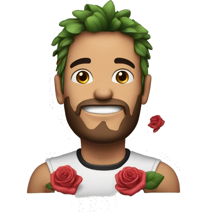 Dos manos agarrando dos rosas cruzadas entre ellas y la agarran desde el tallo y en las manos una ponga sauce y en la otra boyz y ese tatuaje entre los nudillos ambos  emoji