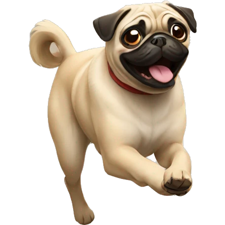 Pug runing  emoji