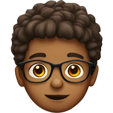 Boy with a glasses wit brown haur emoji