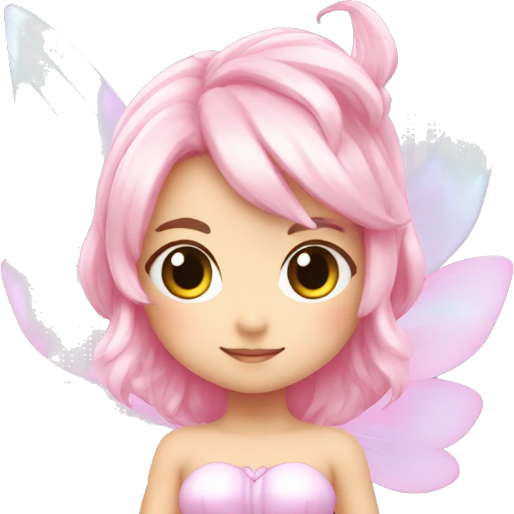 Shiny Pastel Pink Anime Chibi Fairy Fakémon emoji