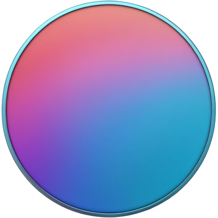
One  Rotate 55 degree  coin color in in gradient of turquoise, blue, pink, purple, and coral emoji