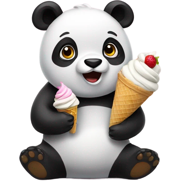Panda eating ice cream emoji