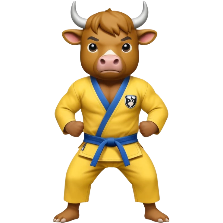 Bull wearing a yellow jiu jitsu gi  emoji