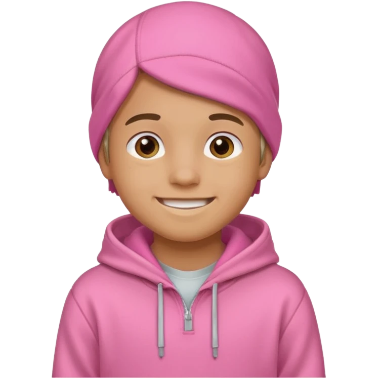 Kid Boy in pink hoodie  emoji