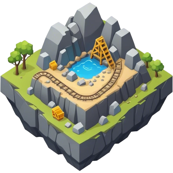 isometric rock mineshaft  emoji