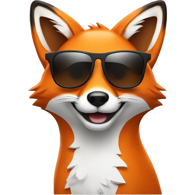 smiling fox with sunglasses emoji