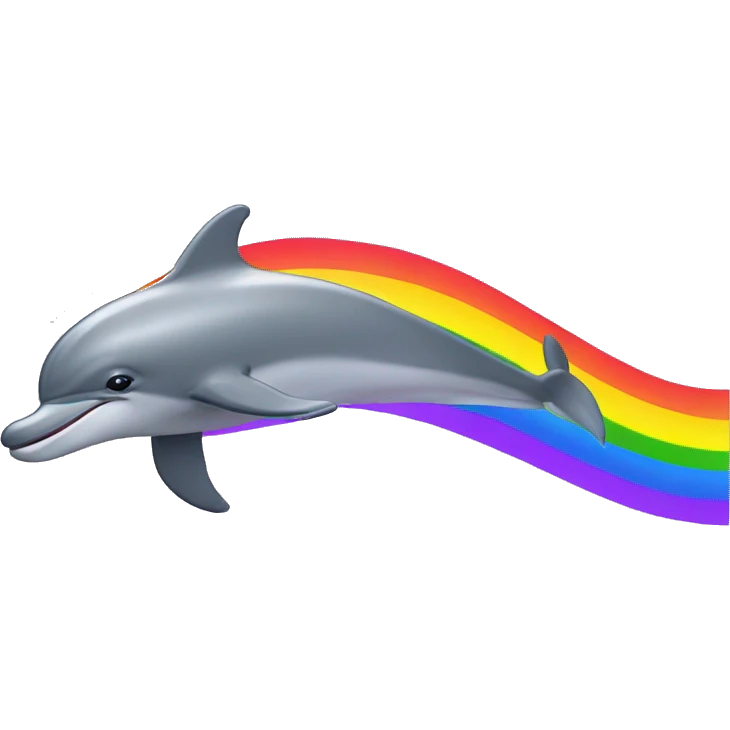Dolphin on a rainbow  emoji
