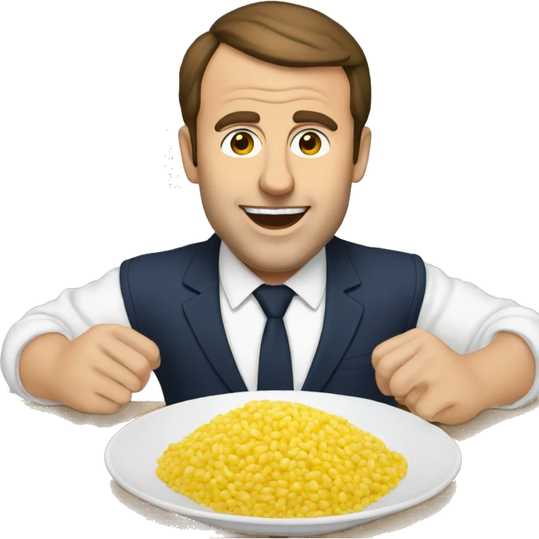 Macron qui mange du riz emoji