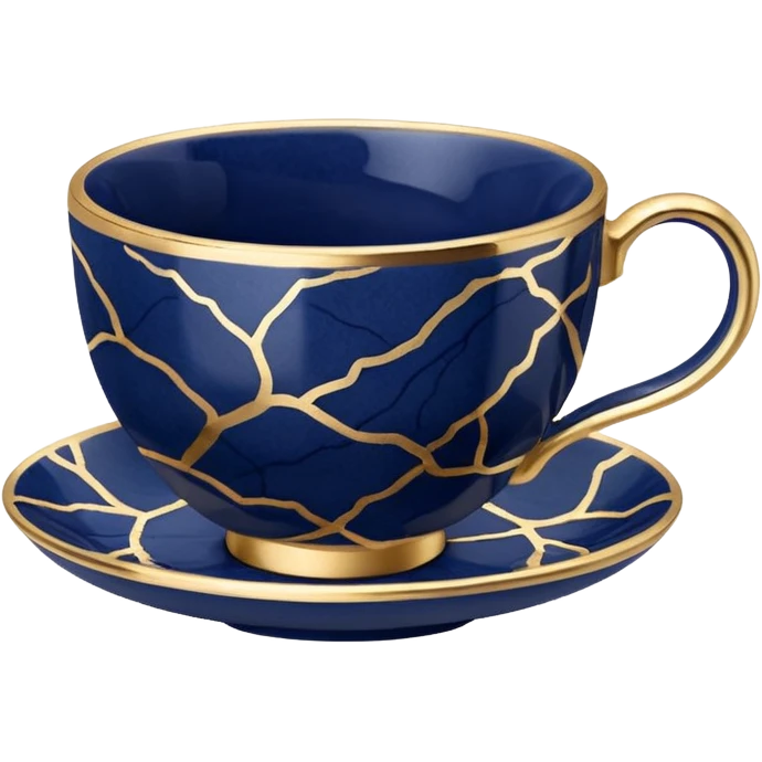 kintsugi navy blue tiny tea cup emoji