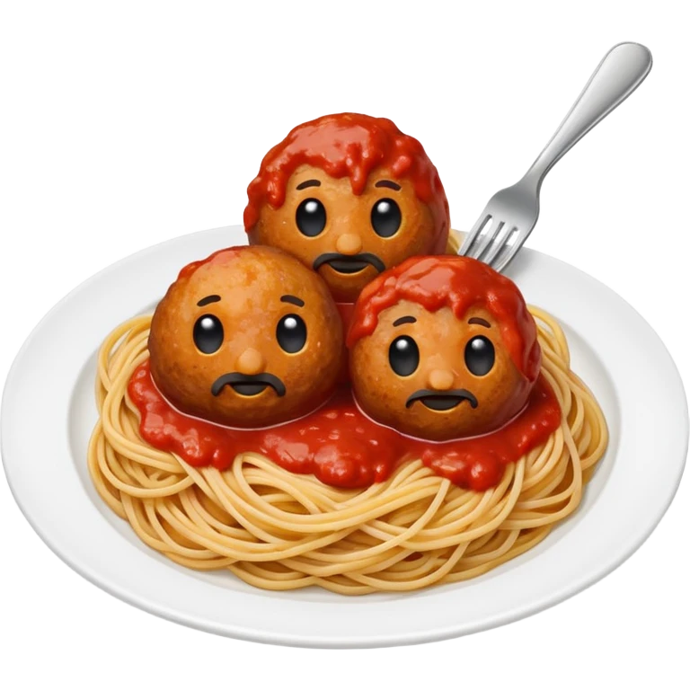 Spaghetti and meatballs emoji