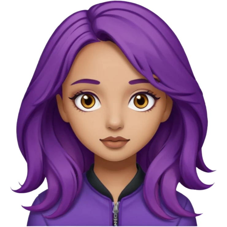 Jade Thirlwall brown eyes, purple hair emoji