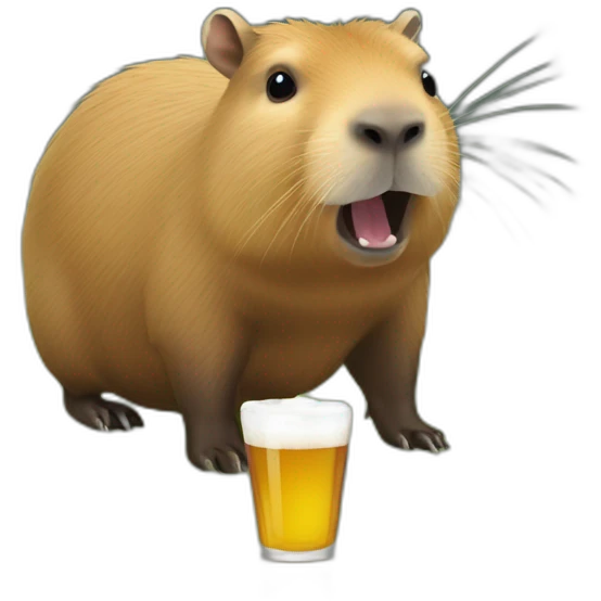 capybara buvant une bière emoji