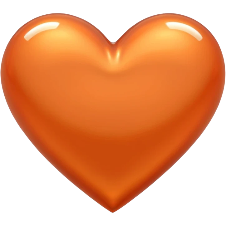glossy orange metallic heart emoji