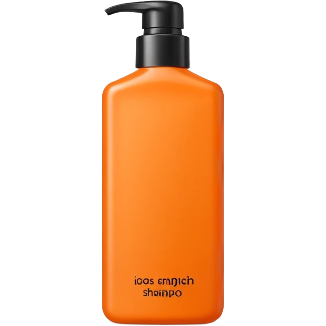 Square-shaped packaging with plain orange-colored shampoo - No product description emoji
