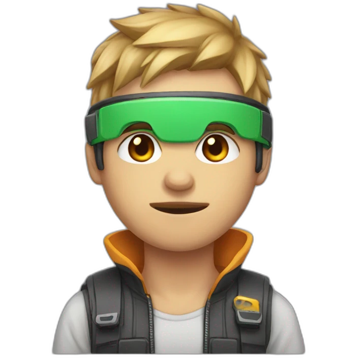 Gamer boy wearing box on face emoji