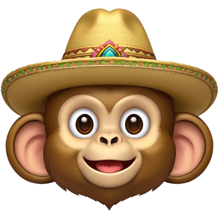 Monkey with a sombrero emoji