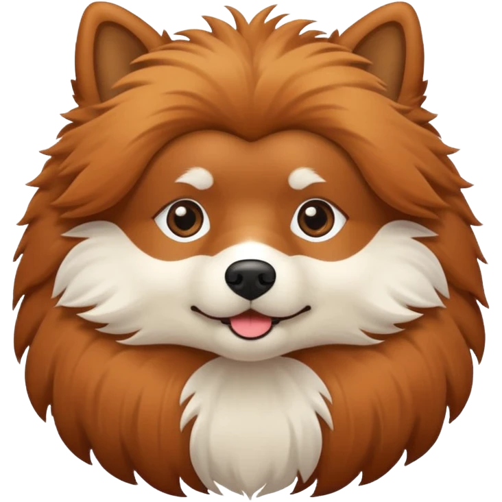 Chestnut wool, fluffy, spitz dog emoji