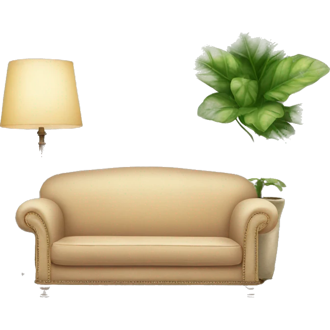 couch with a plant and a lamp emoji