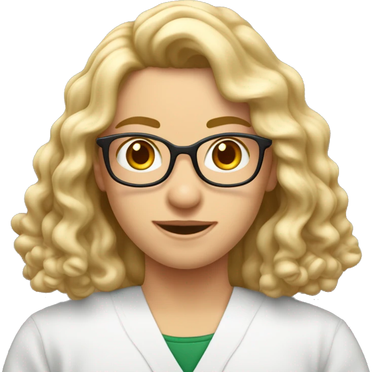estudiante de enseñanza media, alumno medianamente alto, tez blanca, de cabello rubio con rizos y cejas rubias emoji
