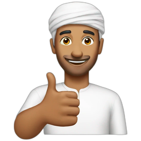 Omani man thumbs up emoji