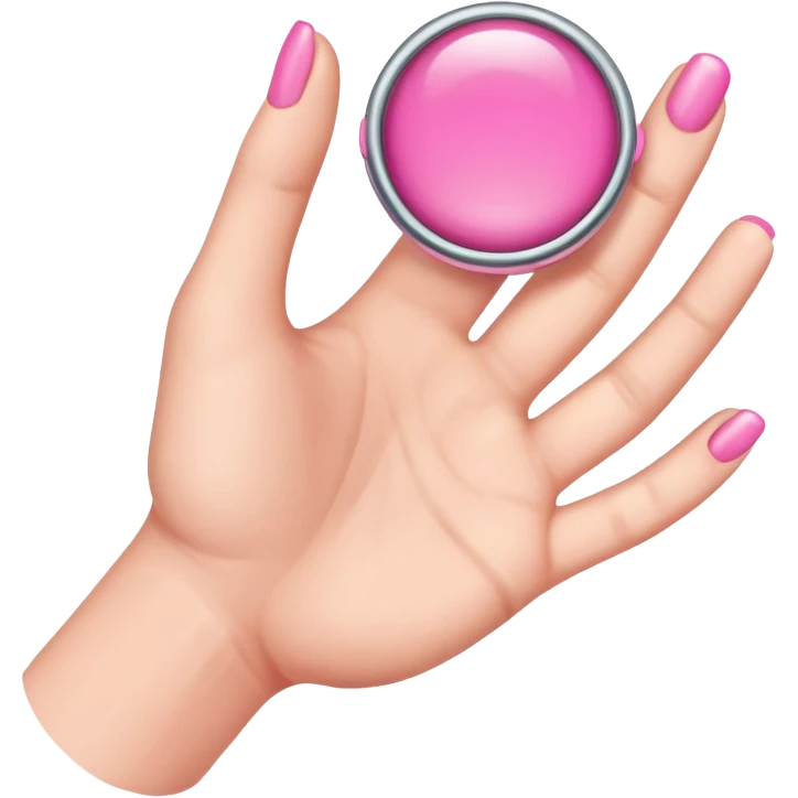 hand with pink ring emoji