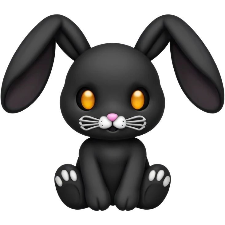 Emoji d'une peluche lapin squelette noir emoji