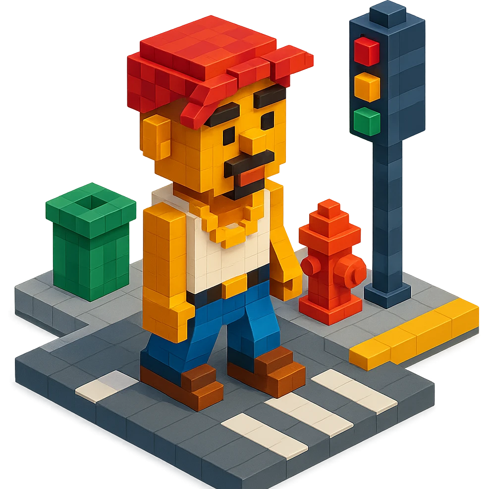 Lego version of 2Pac in a street scene emoji