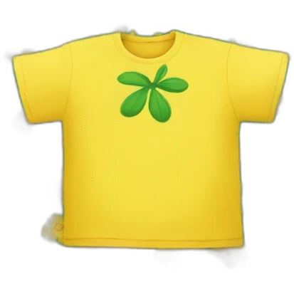 yellow t shirt with green Flowers emoji