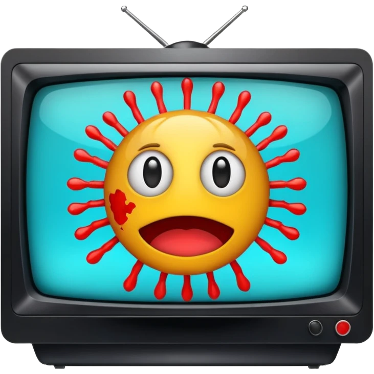 Una televisión con virus emoji