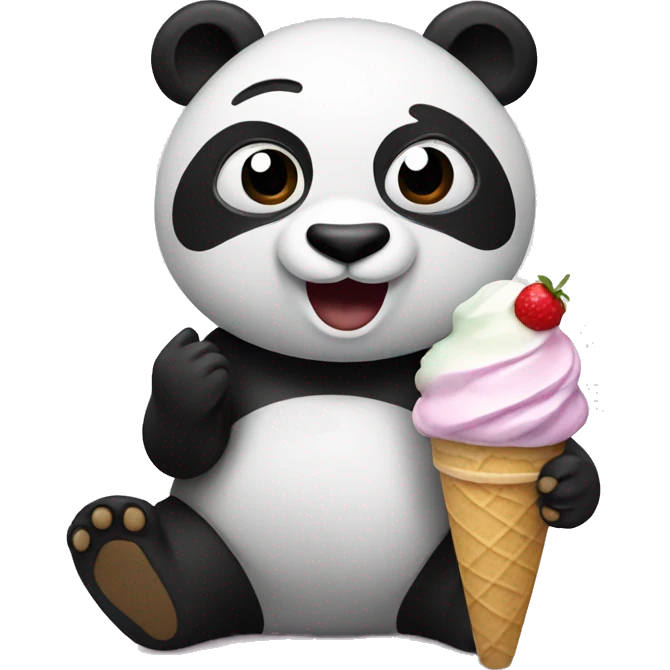 Panda eating ice cream emoji