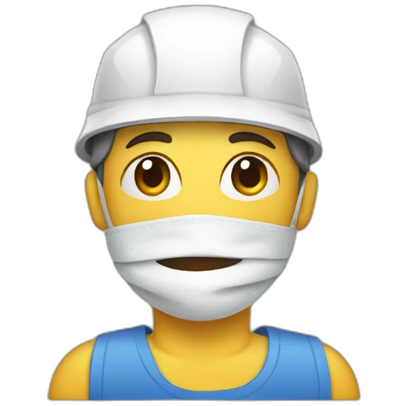A worker with a bandaged head and arm emoji