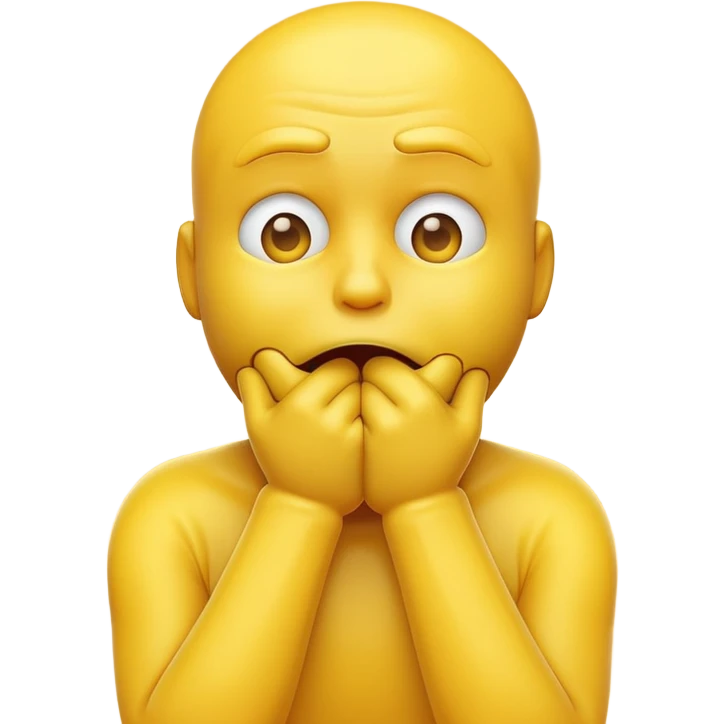 A yellow emoji man choking himself emoji
