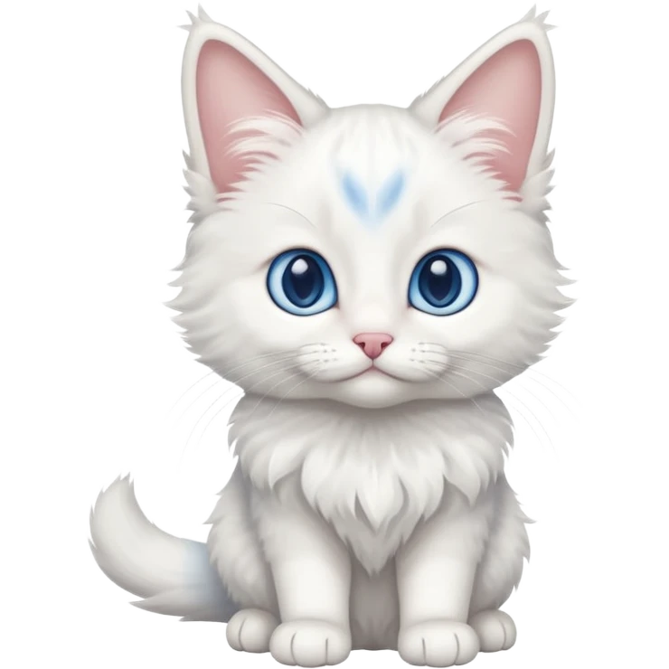 full body of baby Turkish Angora cat  emoji