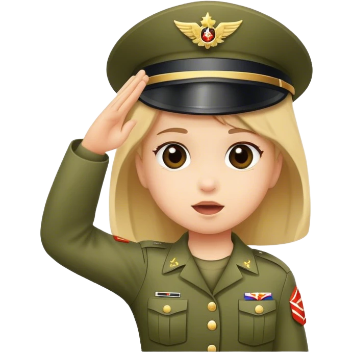 little girl soldier salute emoji
