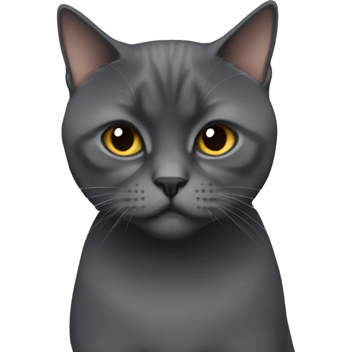 Dark grey British short hair grumpy emoji