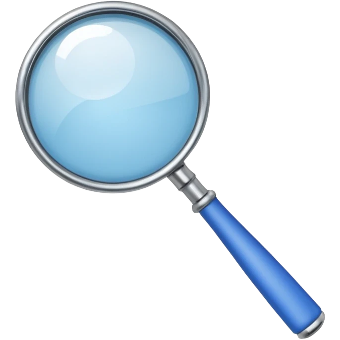 magnifying glass with a blue handle emoji
