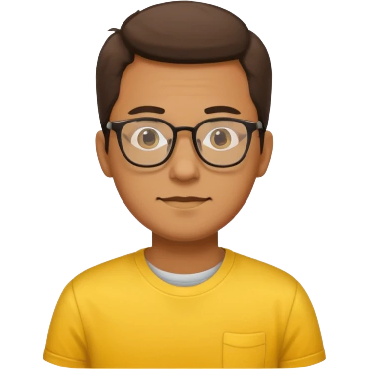 a glasses man with yellow shirt emoji