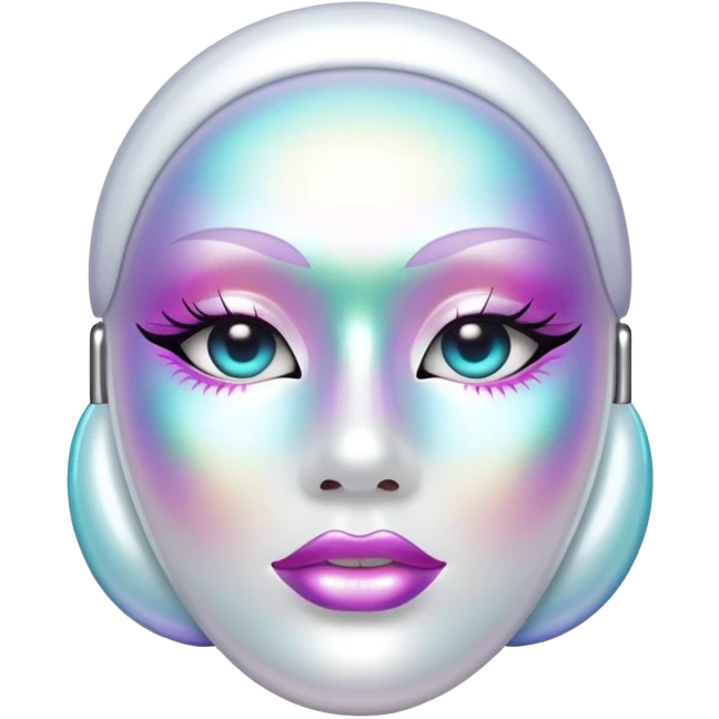 Iridescent pearl lipstick mask  emoji