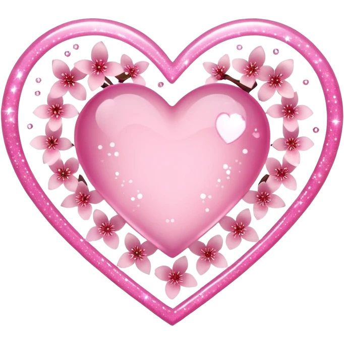 sakura heart with sparkles emoji