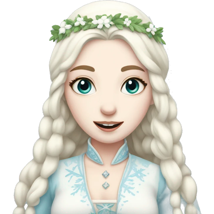 pale skin Snow Maiden full body emoji