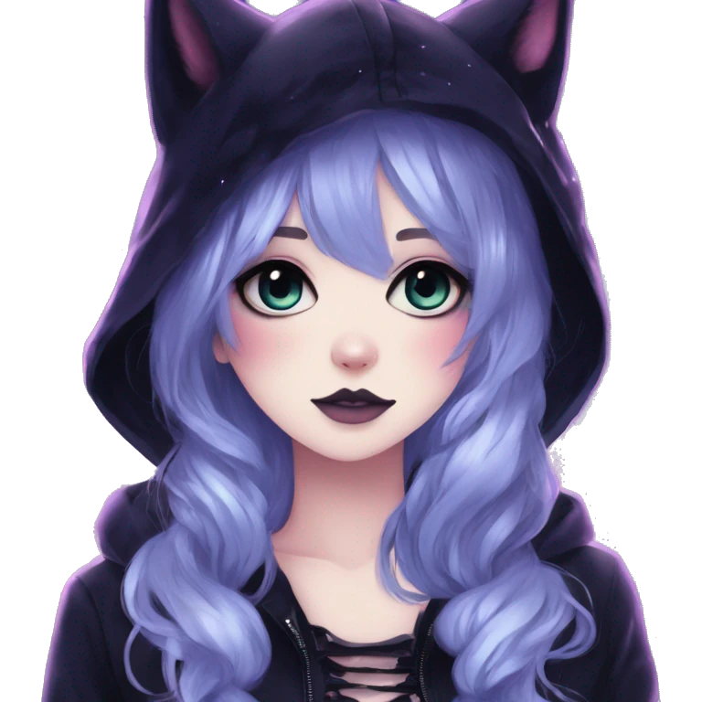 Gorgeous Cute Gothic Edgy Galaxy Gradient Beautiful Anime Emo CatLady emoji