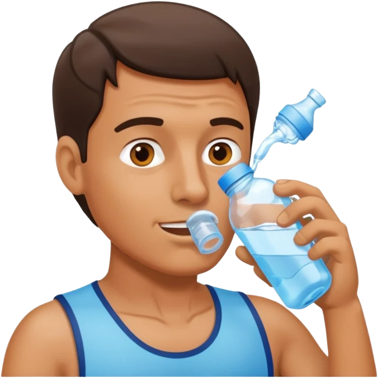 man drinking water from a bottle emoji