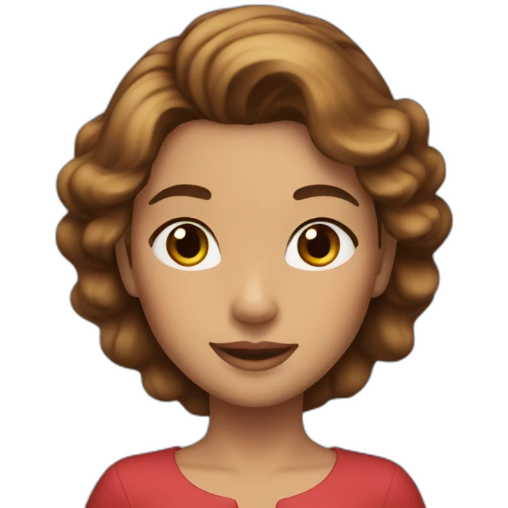 A princess with brown waves hair and brown eyes and red clothes  emoji