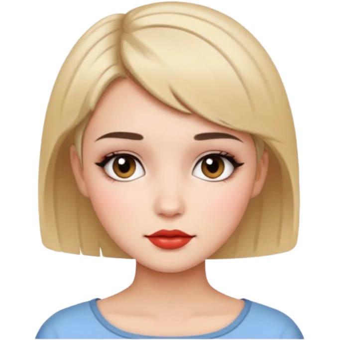 make sexy, cute, and gorgeous girl with short hair and makeup on her face emoji