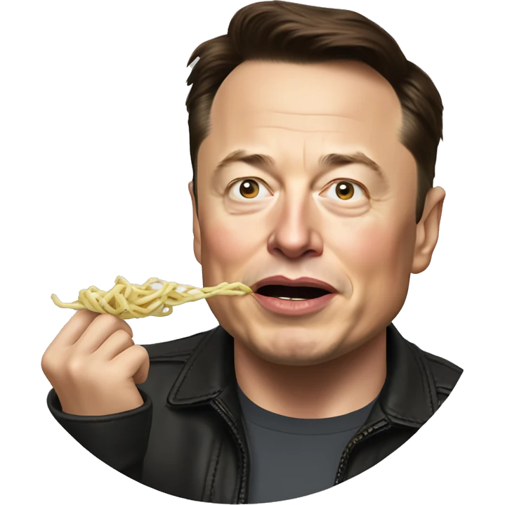 Elon Musk qui mange des nouilles  emoji