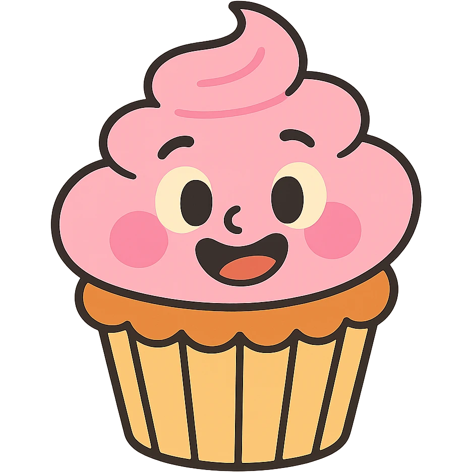 cupcake with pink icing emoji