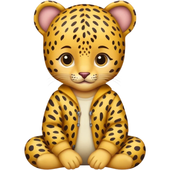 baby with leopard patterned clothes emoji