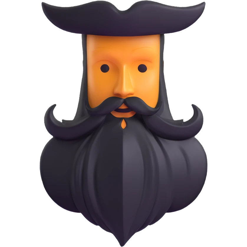 superhero emblem with stylized beard shape and letter B, metallic finish emoji